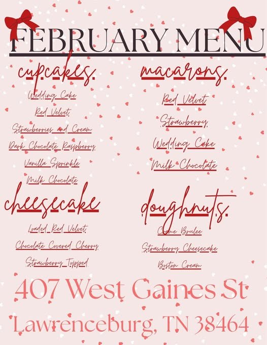 February Menu - Make It Sweet Bakery